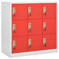  Lockerkast 90x45x92,5 cm staal lichtgrijs en rood