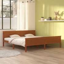  Bedframe massief grenenhout honingbruin 200x200 cm