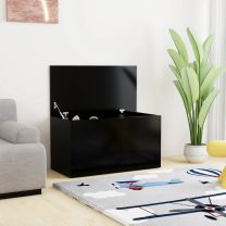  Opbergkist 84x42x46 cm bewerkt hout zwart