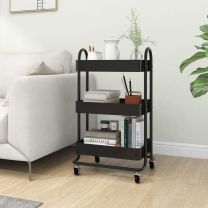  Trolley 3-laags 43x34x79 cm staal zwart