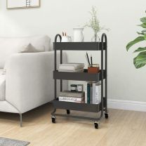  Trolley 3-laags 43x34x79 cm staal antracietkleurig