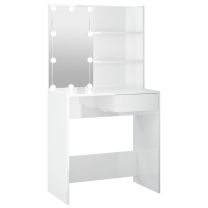  Kaptafel met LED-verlichting 74,5x40x141 cm hoogglans wit