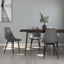  Eetkamerstoelen 4 st PP grijs
