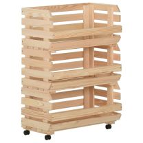  Groentetrolley 57x30x80 cm massief grenenhout