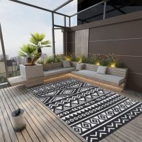  Buitenkleed 190x290 cm polypropeen zwart