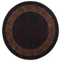  Vloerkleed wasbaar anti-slip 120 cm zwart en goudkleurig