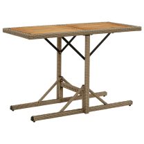  Tuintafel massief acaciahout en poly rattan beige