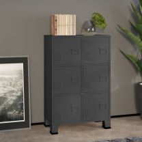  Archiefkast industrieel 75x40x115 cm metaal antracietkleurig
