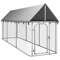  Hondenkennel voor buiten met dak 400x100x150 cm