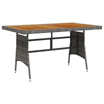 Tuintafel 130x70x72 cm poly rattan en massief acaciahout grijs