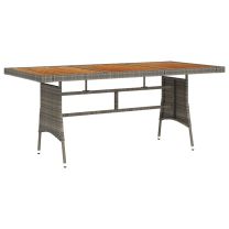  Tuintafel 160x70x72 cm poly rattan en massief acaciahout grijs
