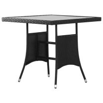  Tuintafel 80x80x74 cm poly rattan zwart