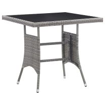 Tuintafel 80x80x74 cm poly rattan grijs