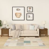  Bijzettafels 2 st 40x40x39 cm massief grenenhout honingbruin