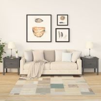  Bijzettafels 2 st 50x50x49 cm massief grenenhout grijs