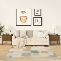  Bijzettafels 2 st 50x50x49 cm massief grenenhout honingbruin