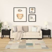  Bijzettafels 2 st 50x50x49 cm massief grenenhout zwart