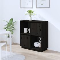  Dressoir 74x35x80 cm massief grenenhout zwart