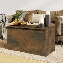  Opbergkist 84x42x46 cm bewerkt hout gerookt eikenkleurig