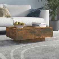  Salontafel 90x60x31 cm bewerkt hout gerookt eikenkleurig