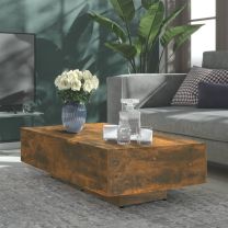  Salontafel 115x60x31 cm bewerkt hout gerookt eikenkleurig