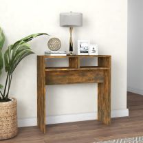  Wandtafel 78x30x80 cm bewerkt hout gerookt eikenkleurig