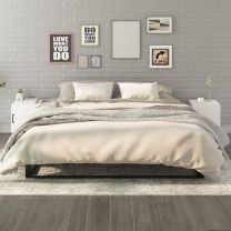  Nachtkastjes 2 st bewerkt hout wit