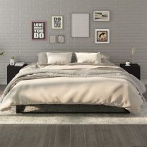  Nachtkastjes 2 st bewerkt hout zwart