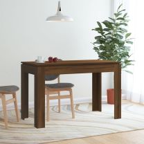  Eettafel 120x60x76 cm bewerkt hout bruineikenkleurig