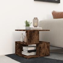  Salontafel 40x40x40 cm bewerkt hout gerookt eikenkleurig