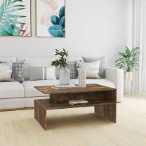  Salontafel 90x60x42,5 cm bewerkt hout gerookt eikenkleurig