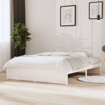  Bedframe massief hout wit 140x190 cm