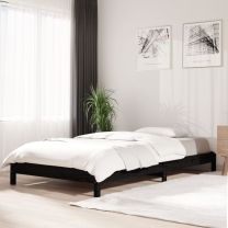  Bed stapelbaar 90x200 cm massief grenenhout zwart