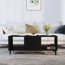  Salontafel 102x50x40 cm bewerkt hout zwart