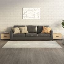  Salontafel 2 st met metalen poten 50x50x40 cm sonoma eikenkleur