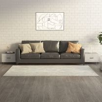  Salontafel 2 st met metalen poten 50x50x40 cm betongrijs