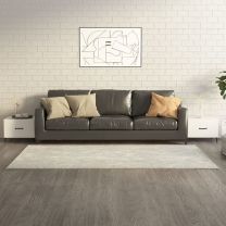  Salontafels 2 st met metalen poten 50x50x40 cm hoogglans wit