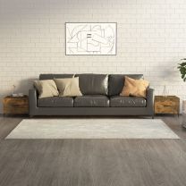  Salontafels 2 st met metalen poten 50x50x40 cm gerookt eiken