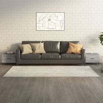  Salontafels 2 st met metalen poten 50x50x40 cm grijs sonoma