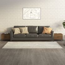  Salontafels 2 st met metalen poten 50x50x40 cm bruineikenkleur