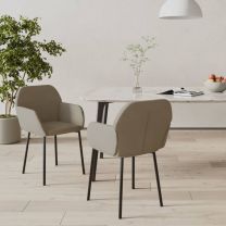  Eetkamerstoelen 2 st fluweel lichtgrijs