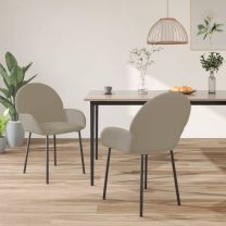  Eetkamerstoelen 2 st fluweel lichtgrijs