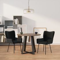  Eetkamerstoelen 2 st fluweel zwart