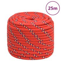  Boottouw 16 mm 25 m polypropyleen rood