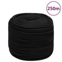  Werktouw 6 mm 250 m polyester zwart