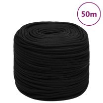  Werktouw 8 mm 50 m polyester zwart