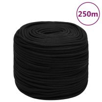  Werktouw 8 mm 250 m polyester zwart