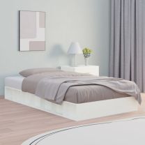  Bedframe massief hout wit 90x200 cm