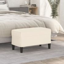 Bankje 70x35x41 cm fluweel crmekleurig