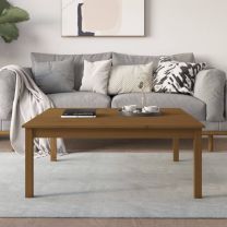  Salontafel 100x100x40 cm massief grenenhout honingbruin